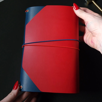 Two Tone Trifold Leather Journal Cover