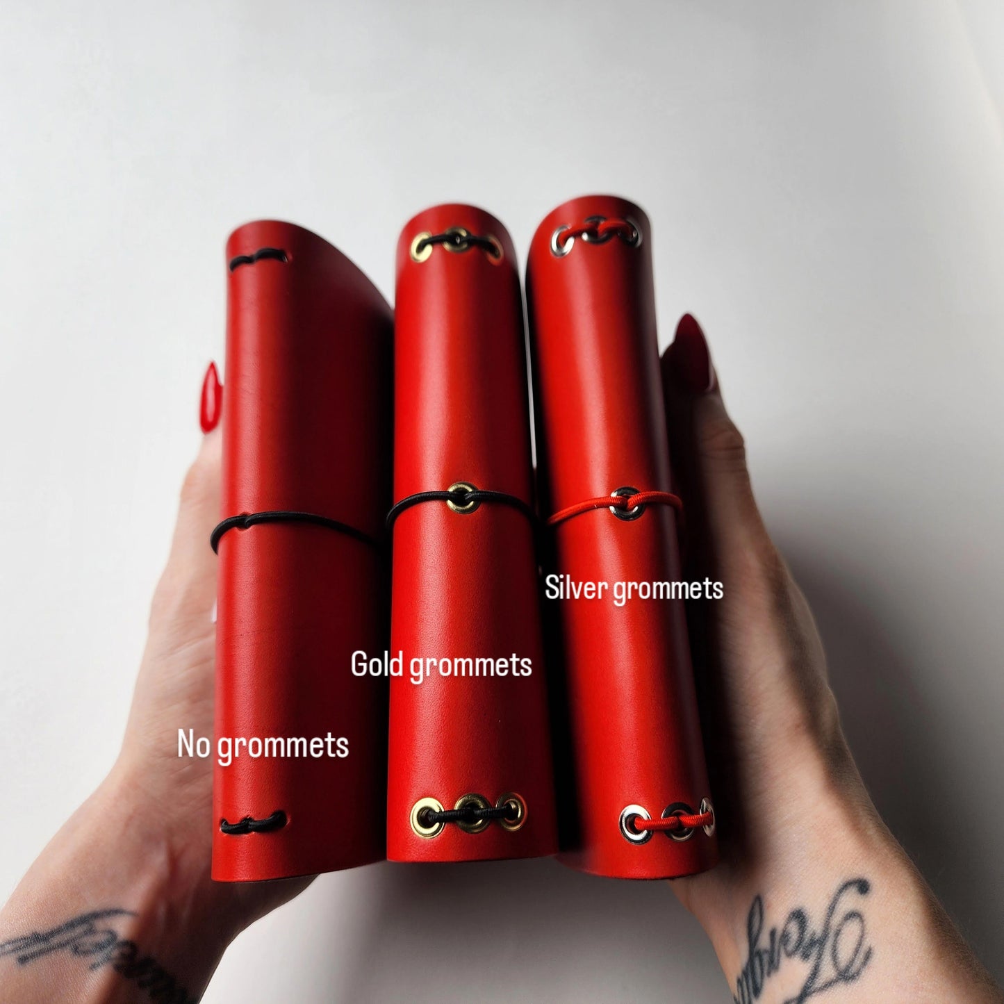 Trifold leather journal with back pocket