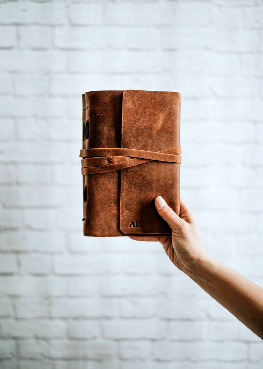 personalized leather sketchbook 