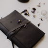 LEATHER JOURNAL WITH BLACK PAGES