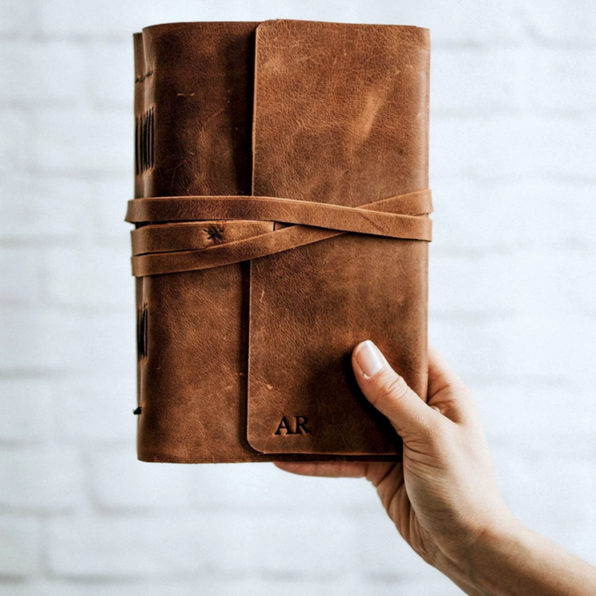 Refillable Leather Journal Handmade in Italy, Ruled - Lined Pages 6x9 Brown - 6x9 / Lined