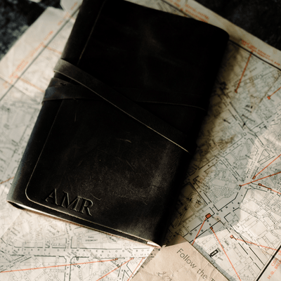DARK BROWN PERSONALIZED LEATHER JOURNAL