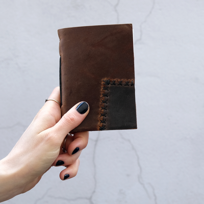 OOAK leather pocket notebook - Lined pages