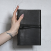 Grey Leather Journal, blank or lined paper